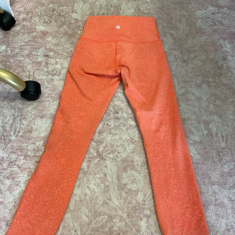 Lululemon Athletica Coral Patterned Leggings